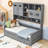 Wooden Daybed With Trundle, Cabinet and Shelf-576730181-576730203