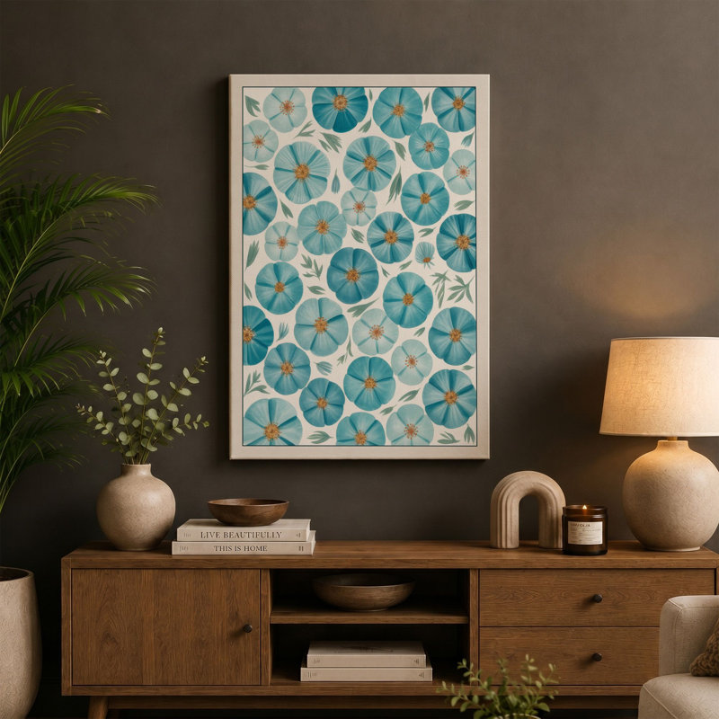 Medallion Pattern Geometric - Wrapped Canvas, 36x24 - 91.4 x 61.0 cm, Terracotta Border