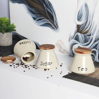 Lily 3-piece Kitchen Canisters Set - Yellow
