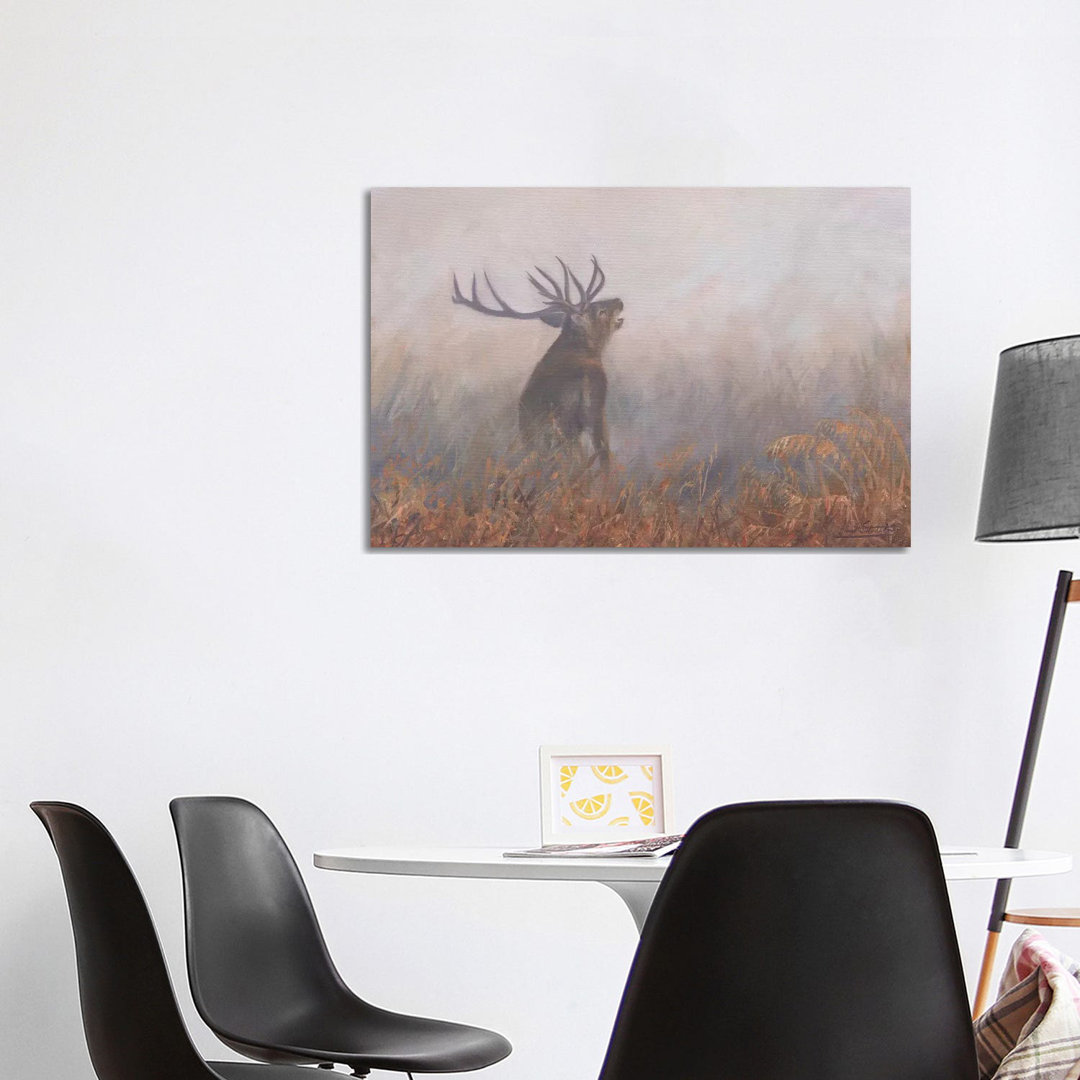 Red Deer Misty Morning von David Stribbling - Gallery-Wrapped Canvas Giclée on Canvas