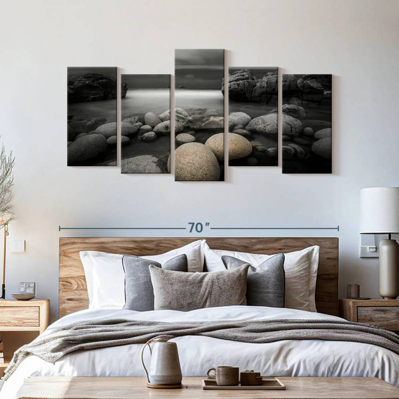 Ensemble 5 pièces Pop Rocky Beach sur toile, H 66 po x l 33 po x P 1,25 po