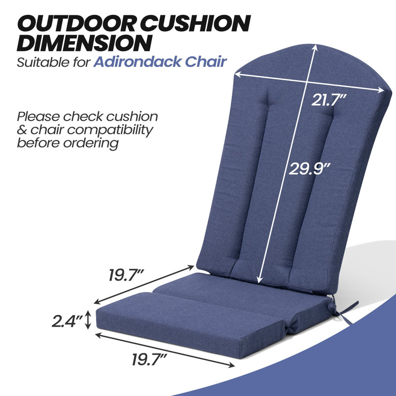 Seat/back Cushion For Adirondack Chair, 2, Sky Blue