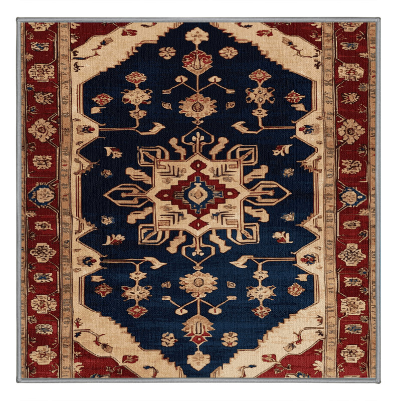 Machine Washable Persian Brown Area Rug, Square 5'