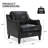 33.4" W Genuine Leather Upholstered Accent Armchair-2126048655