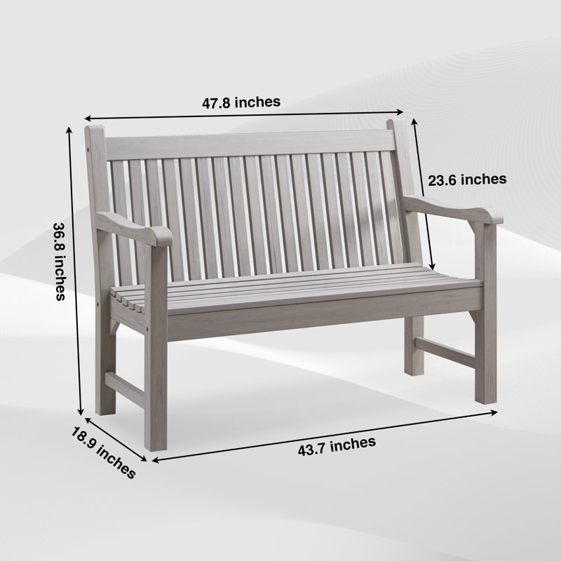 Banc de jardin extérieur en plastique pour 2 personnes 2 personnes, Gris