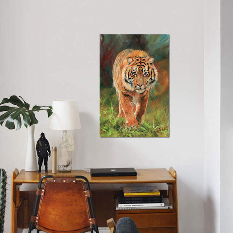 «Amur Tiger», reproduction d'impression sur toile, H 12 po x l 8 po x P 0,75 po, Toile tendue, Pas de tapis