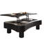 Table basse relevable de 42 pouces avec fonction hydraulique silencieuse, 3 espaces de rangement cachés, bords courbés, installation d'outils en 5 minutes, table de salon noire, panneaux latéraux cannelés, compartiments, lisse