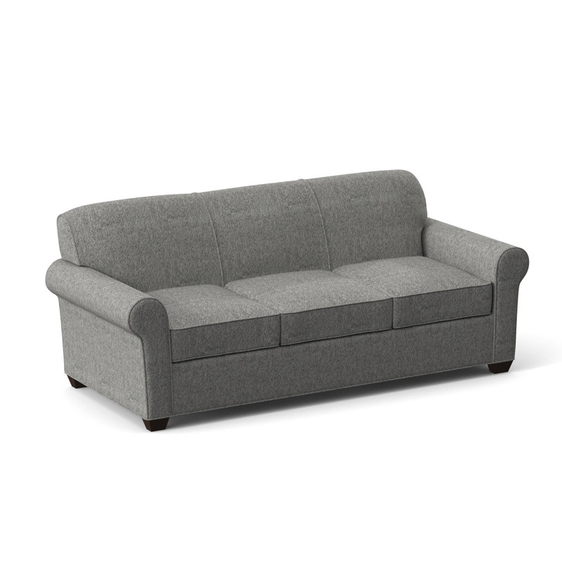 Finn Rolled Arm Sofa with Reversible Cushions, Connelly Dove, Cafelle, 34" H x 83" W x 36" D