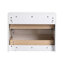 Armoire de salle de bain murale de 24 pouces avec tiroirs à fermeture en douceur et design flottant, finition brillante pour les espaces modernes