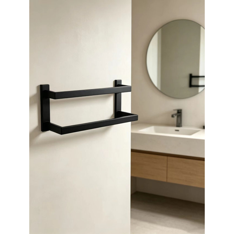 Porte-serviettes noir à double couche