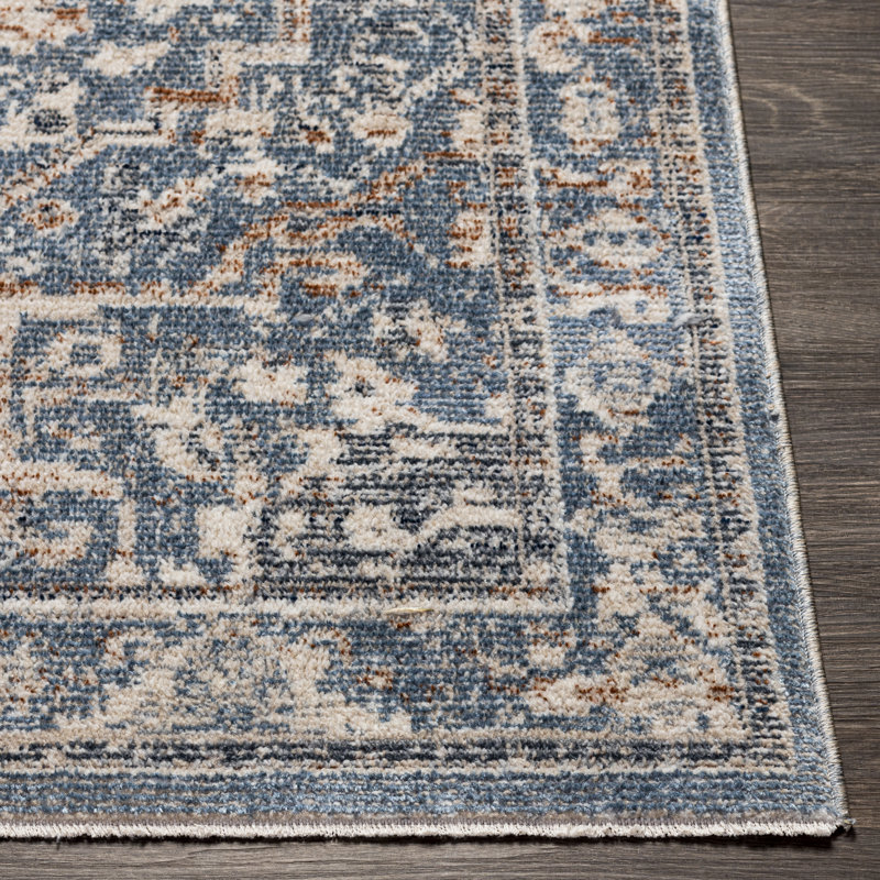 Tapis oriental bleu / beige, Rectangle 8 pi 8 po x 13 pi