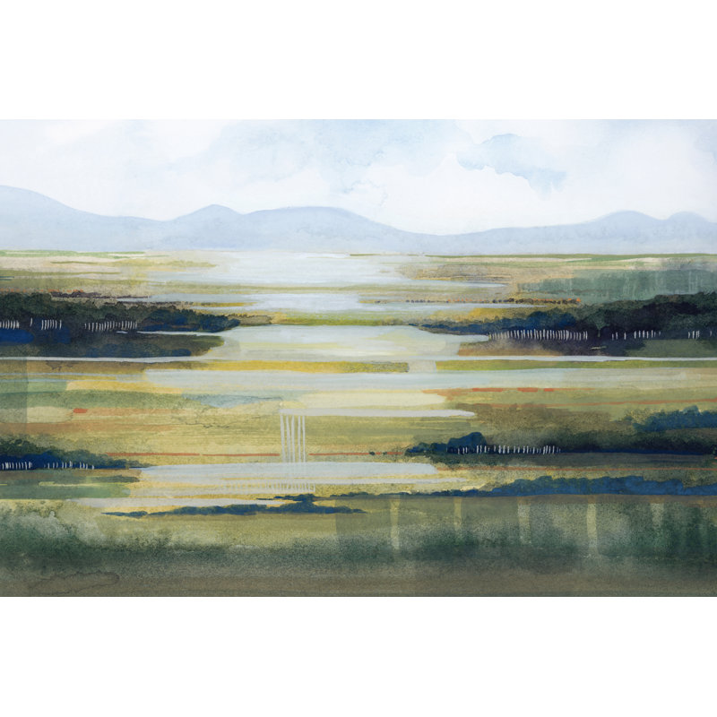 Lime Strata I by Grace Popp - Painting, 81 cm H x 122 cm W, Wrapped Canvas