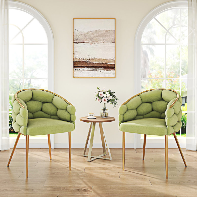 Chaise d'appoint rembourrée, ensemble de 2