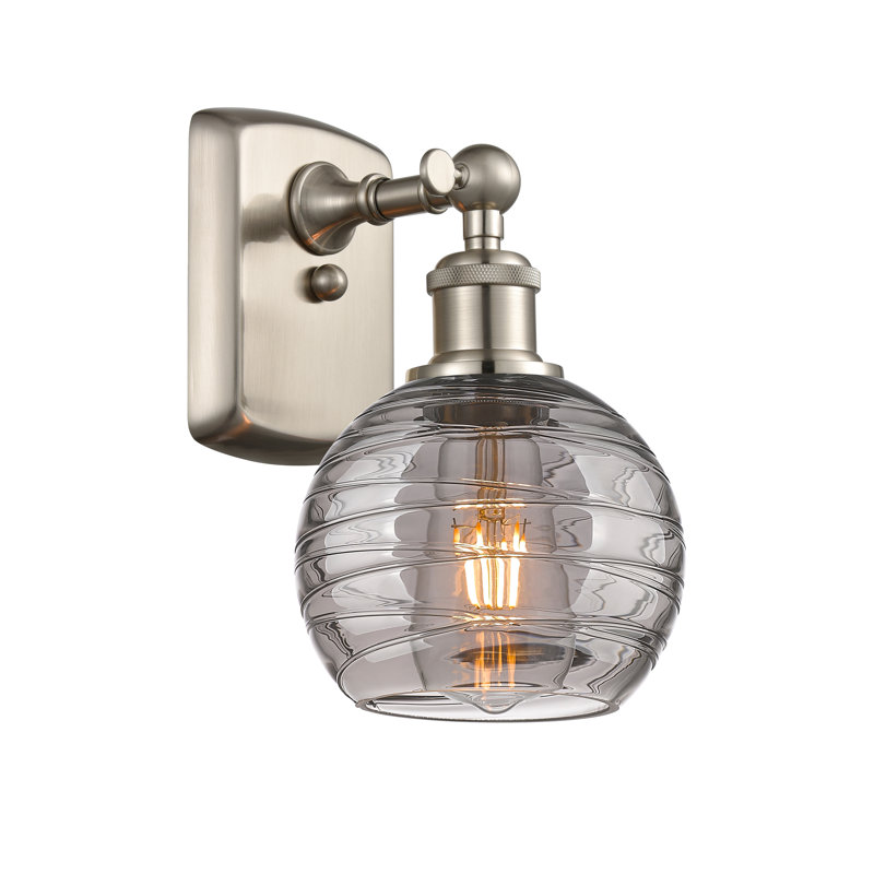 Luminaire suspendu sphère simple 1 lumière Metter 6SM, Nickel satiné brossé