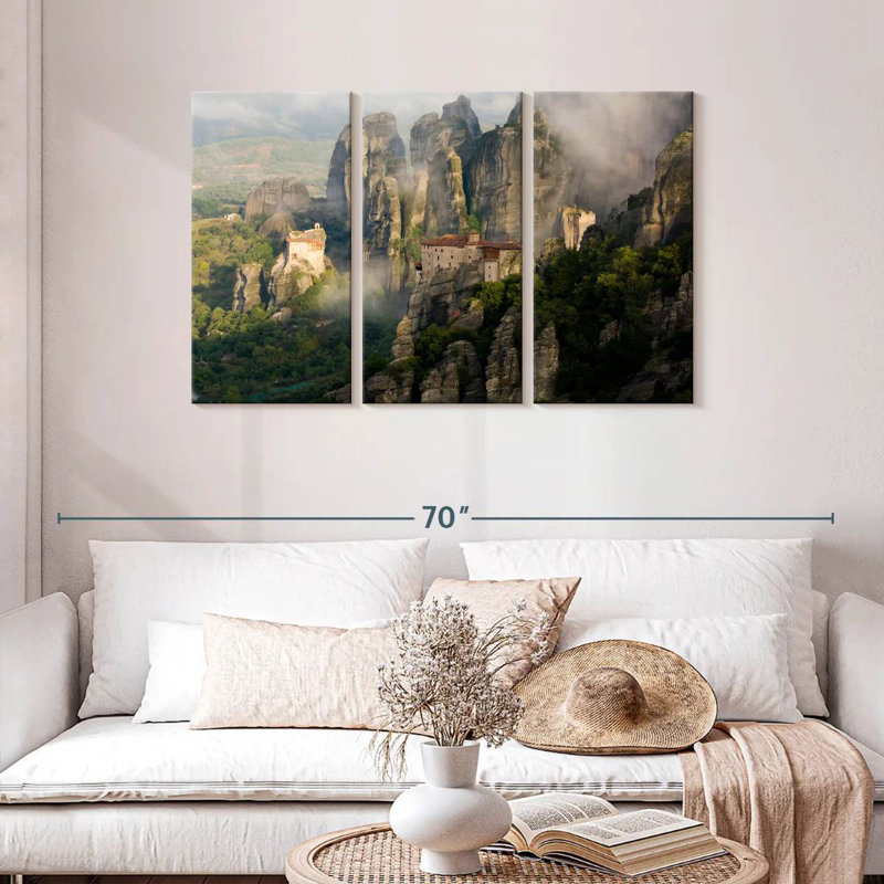 Adella Greek Meteora Monastery, 28" H x 45" W