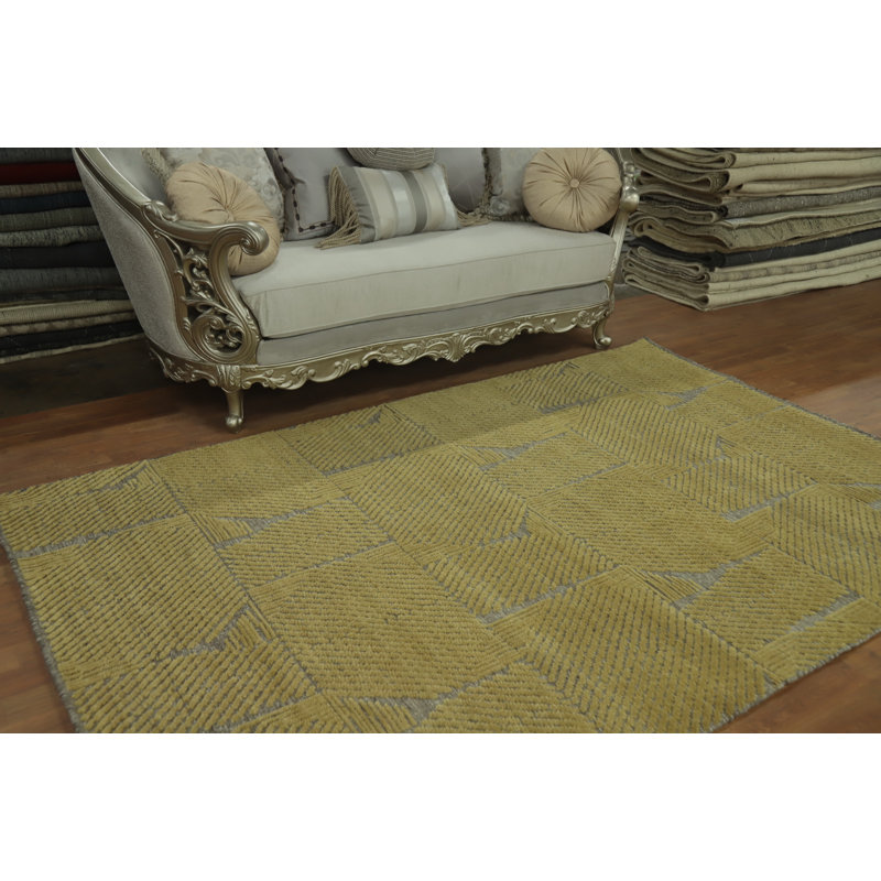 Tapis indien contemporain en laine 6x9