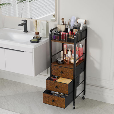 Makeup Organizer Cart With Drawers - Rolling Vanity Storage For Cosmetics, Skincare, And Accessories