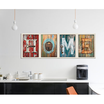 «Home», art textuel sur toile
