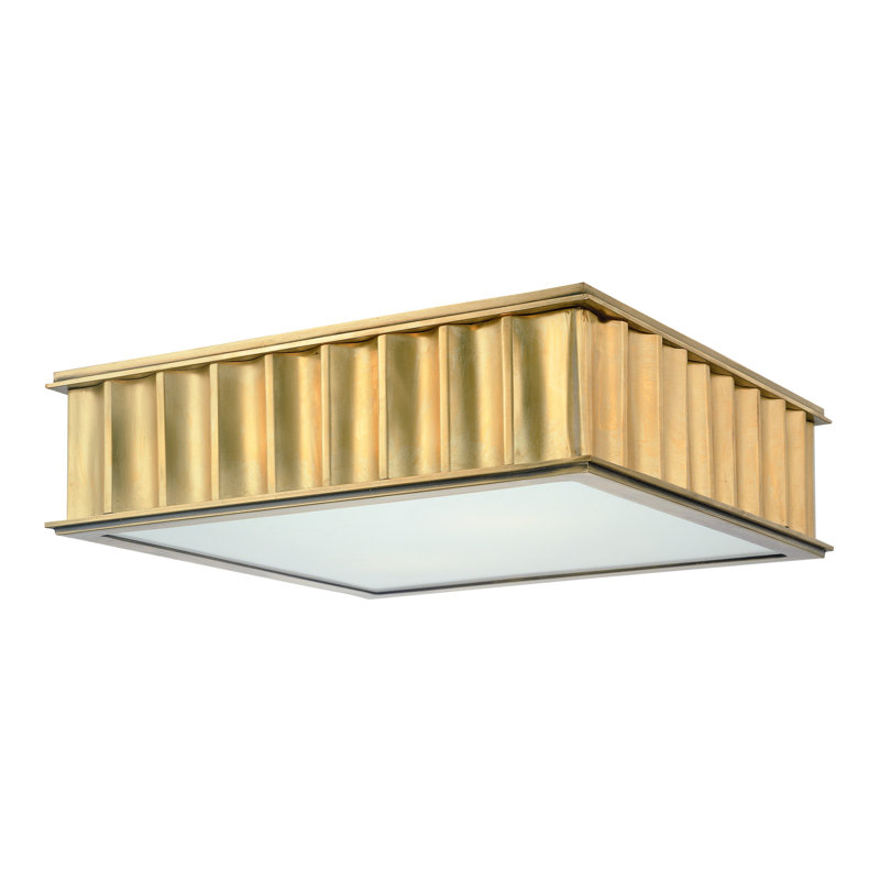 Plafonnier encastré 2 lumières Middlebury, Laiton vieilli, H 4 po x l 16 po x L 16 po