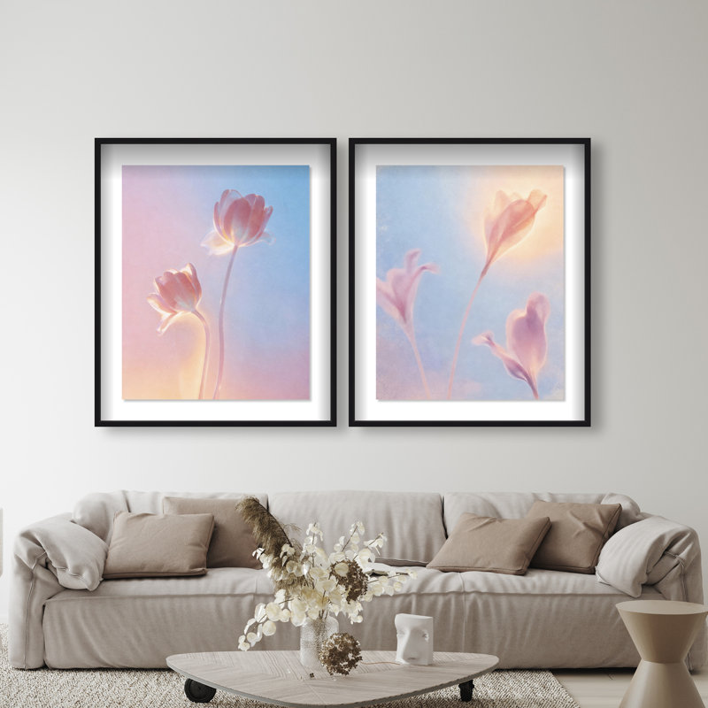 Iridescent Spring Set Framed Graphic Art, 25.5"H x 21.5"W, Black Shadowbox