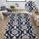 Gertz Shag Navy/Gray/Ivory Area Rug