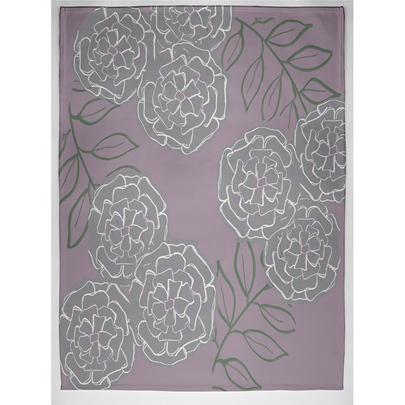 Wakeland Floral Blanket, Purple/Green