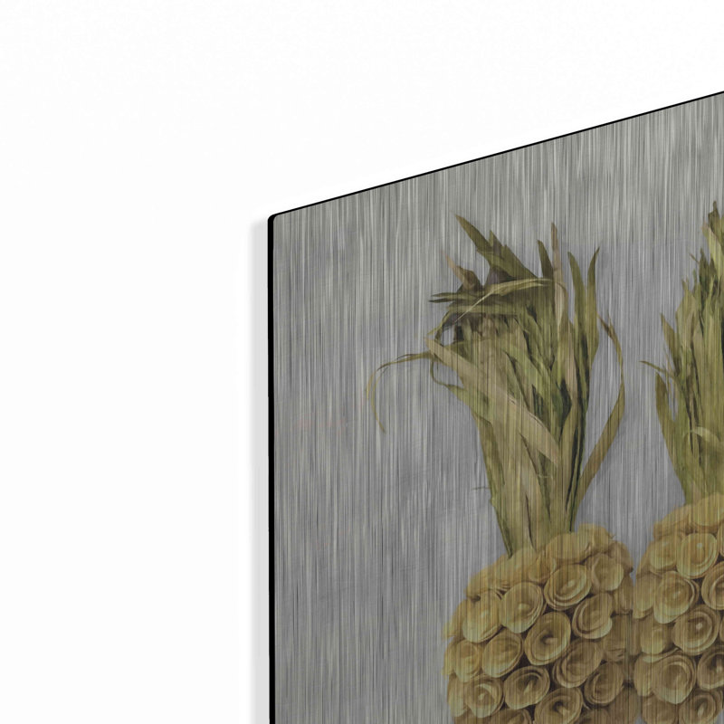 Art mural en métal «Pineapples» par Lori Deiter de Bay Isle Home ™, H 12 po x l 16 po