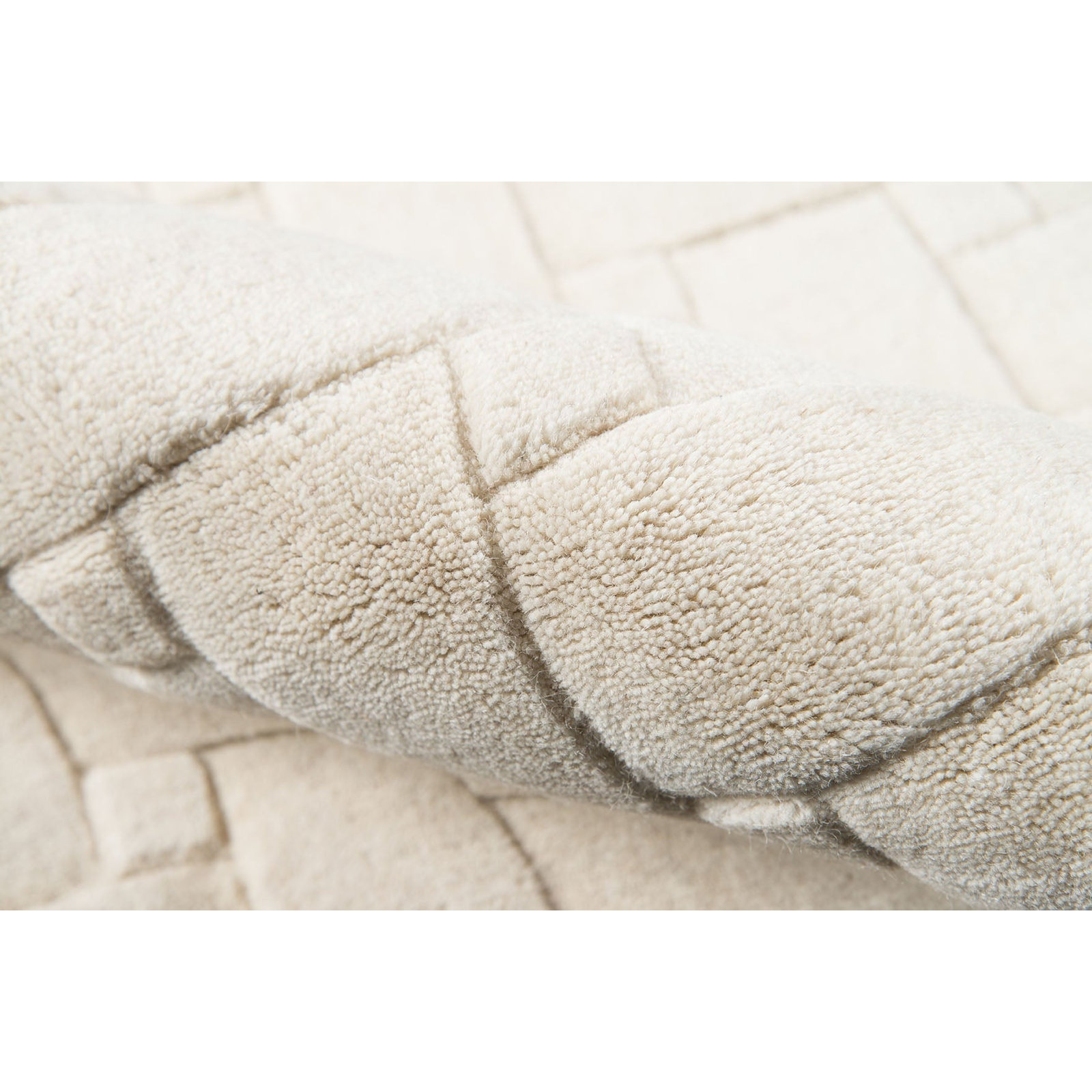 Carissa Hand Tufted Wool Ivory Rug, Rectangle 5' x 8'