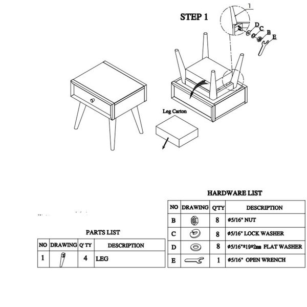 Latitude Run® Stylish Living Room End Table With Brown Finish And ...