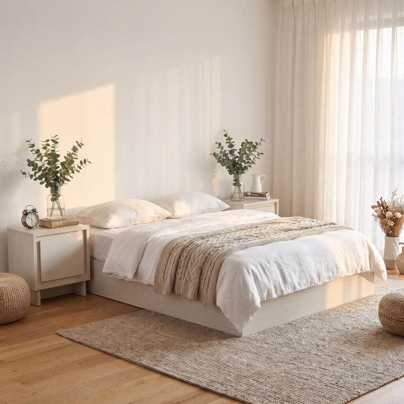 2 Piece Bedroom Set, Blanc cassé rustique, Full