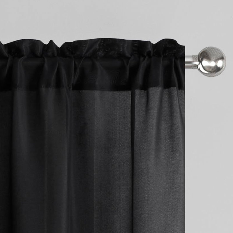 Microfiber Rod Pocket Window Curtain Panel