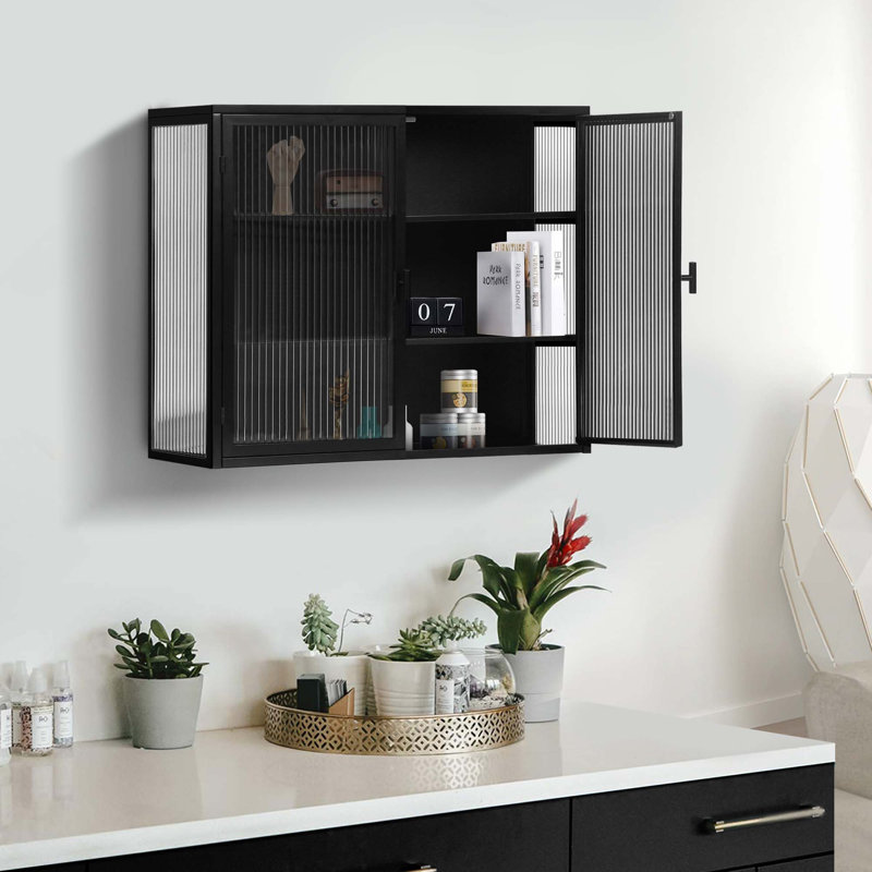 Armoire murale 27,56 po, Noir, noir, noir, noir