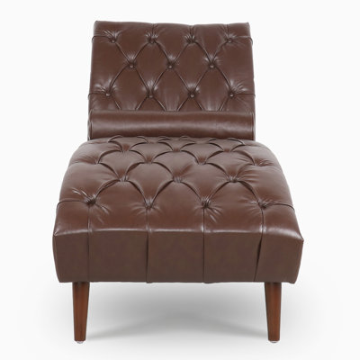 Vegan Leather Chaise Lounge by Red Barrel Studio