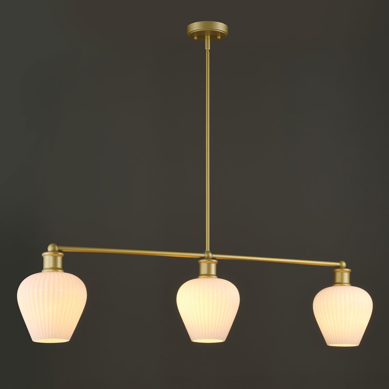 Lustre linéaire à 3 lumières pour îlot de cuisine à intensité variable