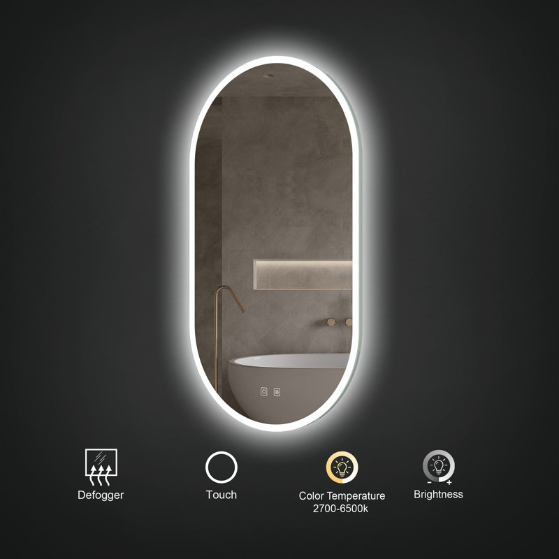 Felma 24" x 42" LED Mirror, 42" x 24"