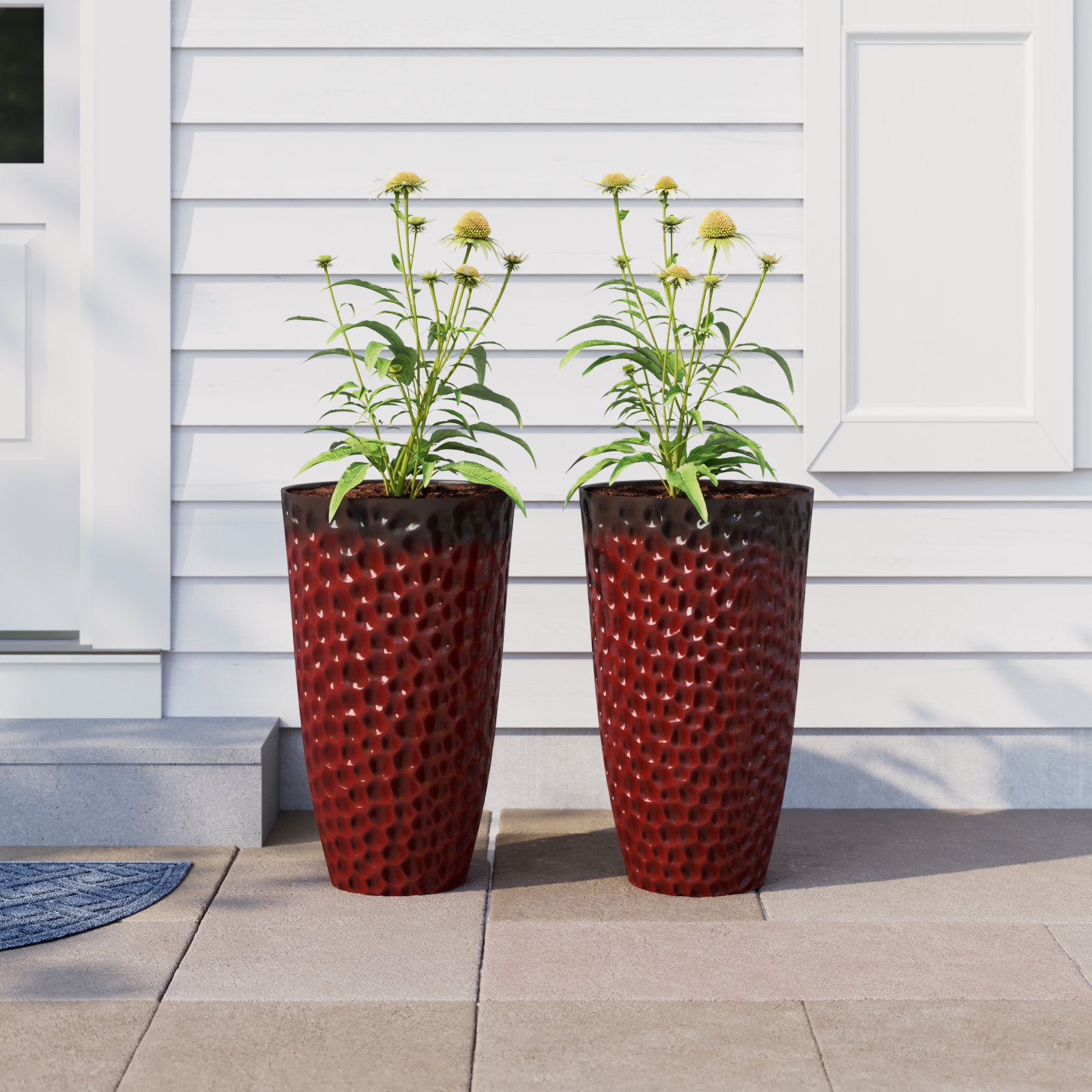 Pot Planter, Red, 31" H x 15" W x 15" D
