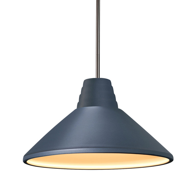 Luminaire suspendu conique à 1 lumière Roselle, Nickel brossé, Ciel à minuit