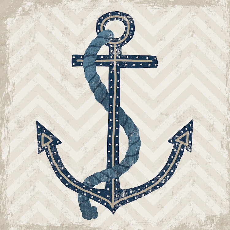 « nautique anchor », impression sur toile, H 37 po x l 37 po x P 1,5 po