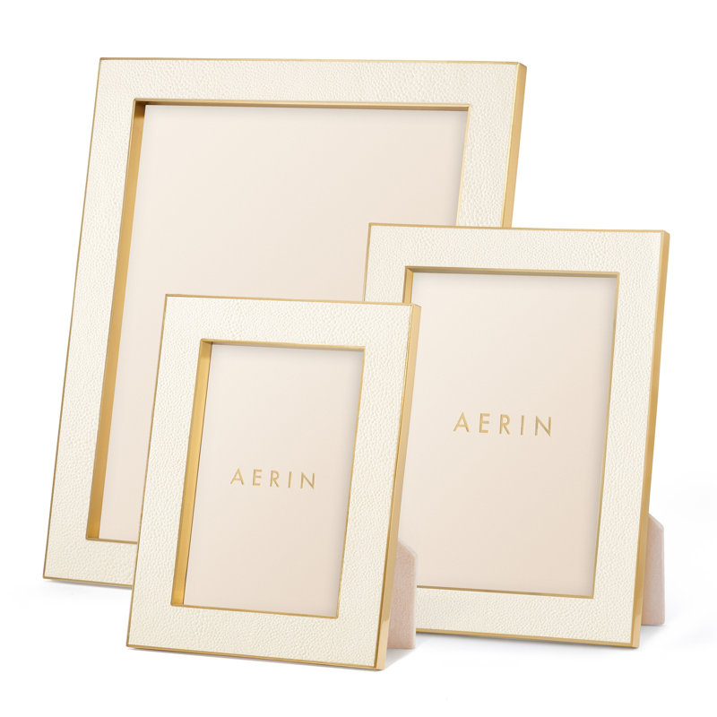 Shagreen Picture Frame, 4" x 6", Cream