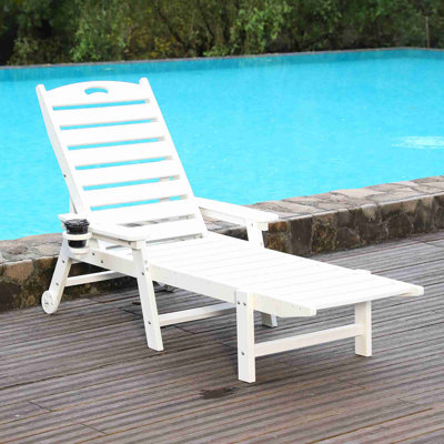 Outdoor Lounge Chairs with 4-Position Adjustable Backrest