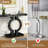 Black Mirrored Console Table With Crushed Diamond Inlay, 39.4'' Long Entryway Sofa Table, O-Shaped Base Modern Accent Narrow Table For Living Room, Hallway, Foyer, Entrance-433731439
