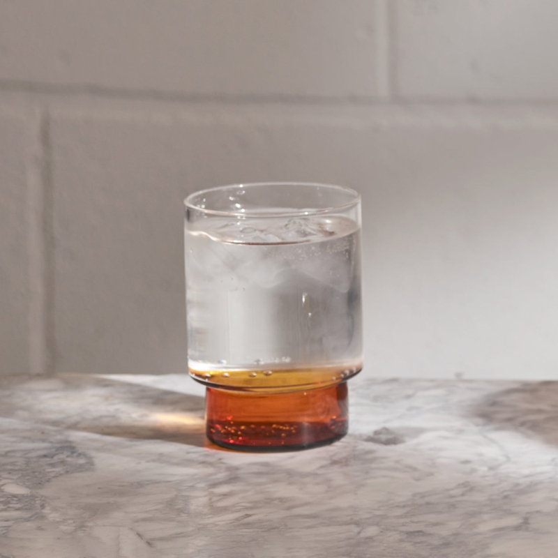 RYE Stemless Wine Glass, Clear/Orange