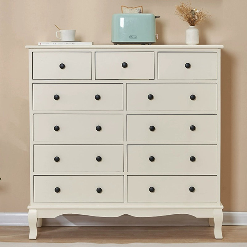 White Solid Wood Accent Cabinet