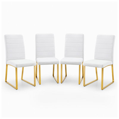 Sunny 21.5" W x 17.2" D x 35.7" H PU Leather Upholstered Set of 4 Dining Chairs
