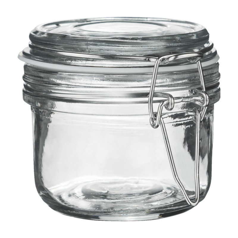 Argon Tableware - Glass Storage Jars, 7cm H x 7.5cm W x 7.5cm D, White/Clear
