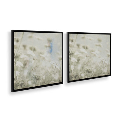 Pastel Wildflower Whispers Set of 2 Canvas Prints in a White Frame, 24" x 24"