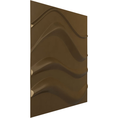 Panneau mural 3D décoratif EnduraWall ondulé l 19 5/8 po x H 19 5/8 po, bronze métallique champagne (couvre 2,67 pieds carrés)