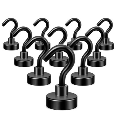 30lb+ Heavy Duty Earth Magnets with Hook for Refrigerator, Pack of 10