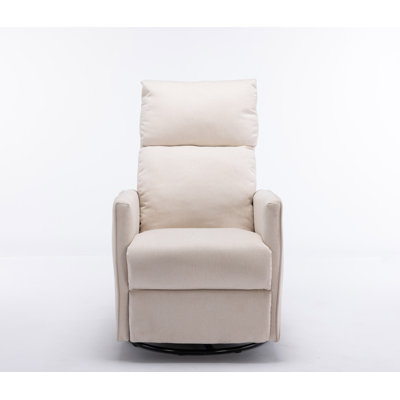 Cotton Linen Fabric Swivel Rocking Chair Glider Rocker Recliner Nursery Chair With Adjustable Back And Footrest For Living Room Indoor -  Red Barrel Studio®, 1805846AAEDB47C496077A84AE28BA4A