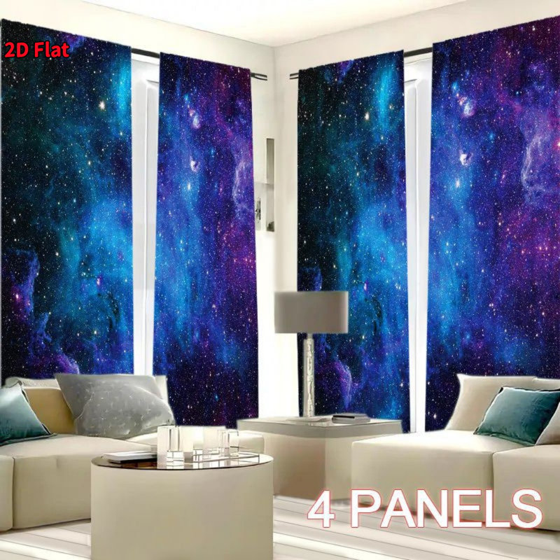 4 pièces Galactic Nebula Starry Sky Galaxy, 52 pouces * 84 pouces * 4 pièces
